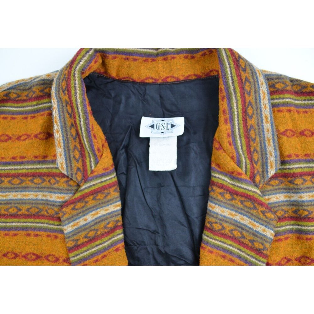 GSL‎ Vintage Blazer Women's M Southwestern Aztec Wool Blend USA - Picture 7 of 16